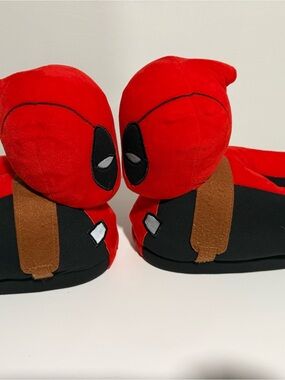 Marvel Red and Black Deadpool Kids Slippers